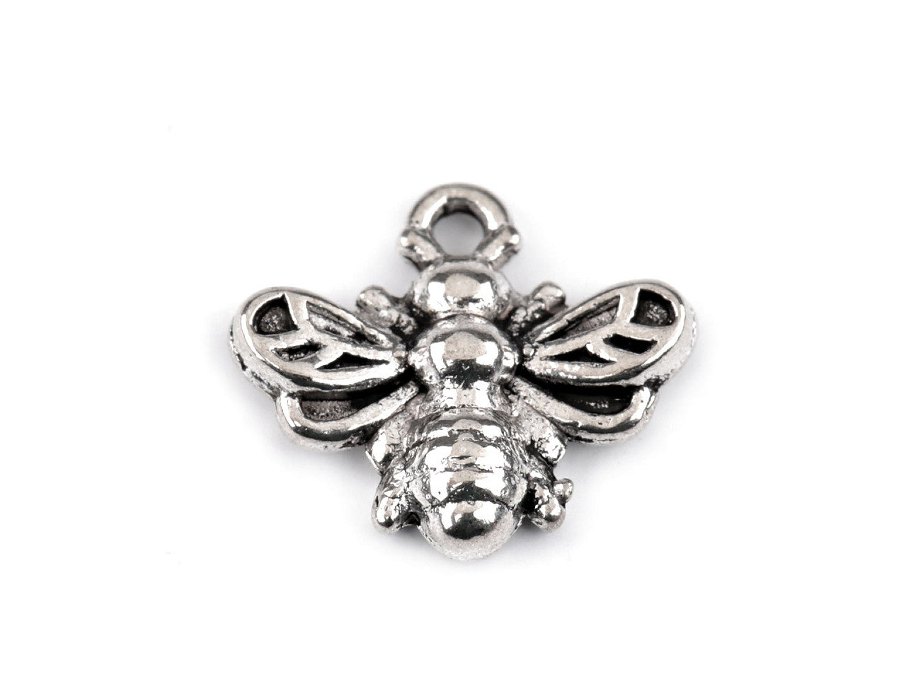 Pendentif/Tirette de fermeture Éclair métallique, mini abeille, 13 x 11 mm - 10pc