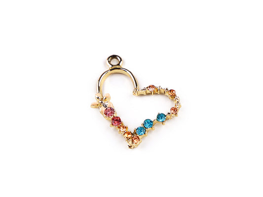 Breloque métallique/Tirette de fermeture Éclair - Cœur, Muguet - 2pc