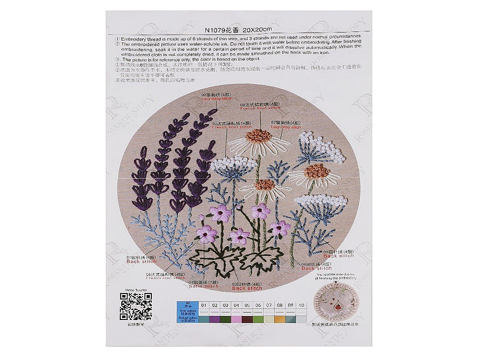 Kit de broderie/point de croix, motif pré-imprimé