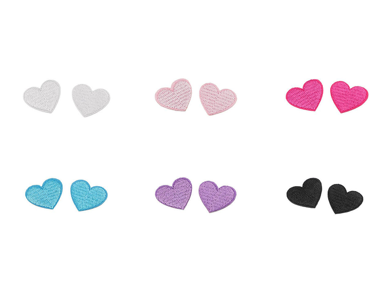 Patch thermocollant Cœur, entièrement brodé - 10pc