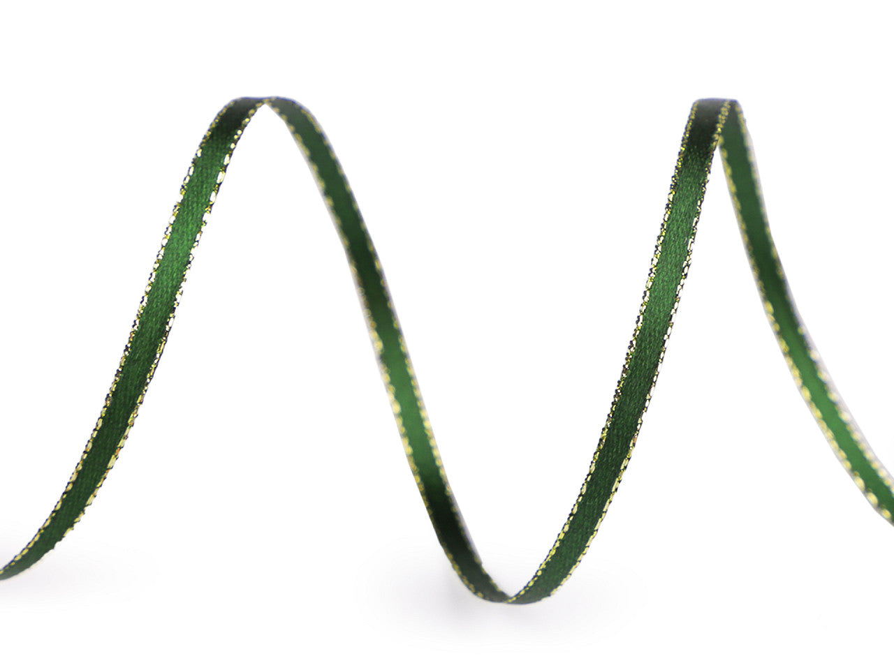 Ruban double face satiné avec lurex, largeur 3 mm, Noël