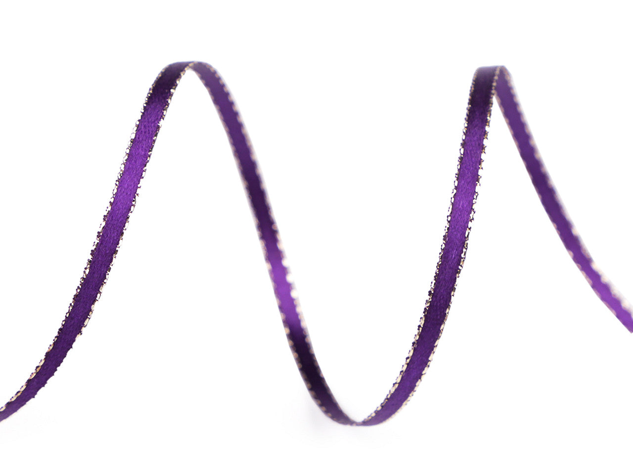 Ruban double face satiné avec lurex, largeur 3 mm, Noël