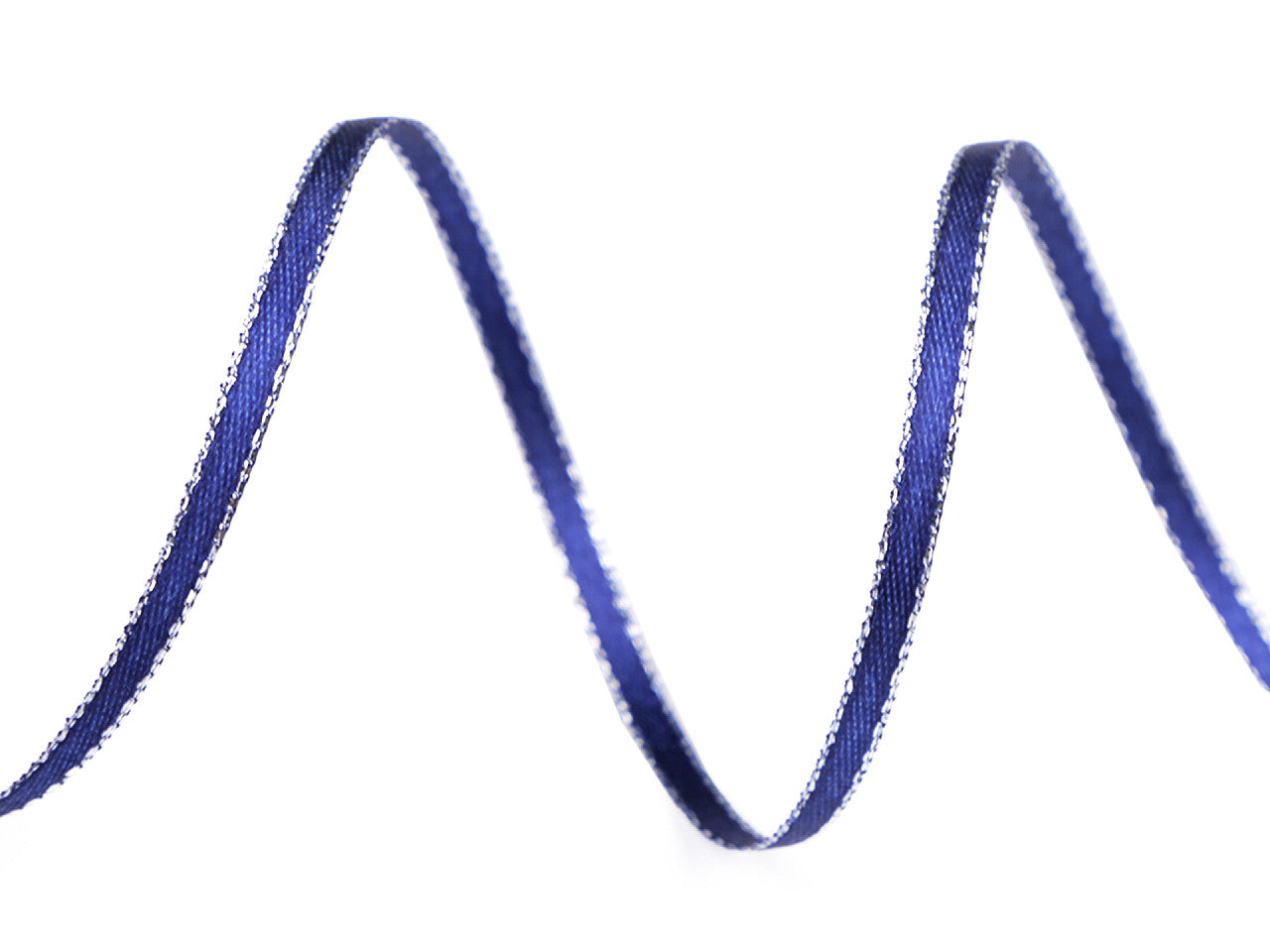 Ruban double face satiné avec lurex, largeur 3 mm, Noël