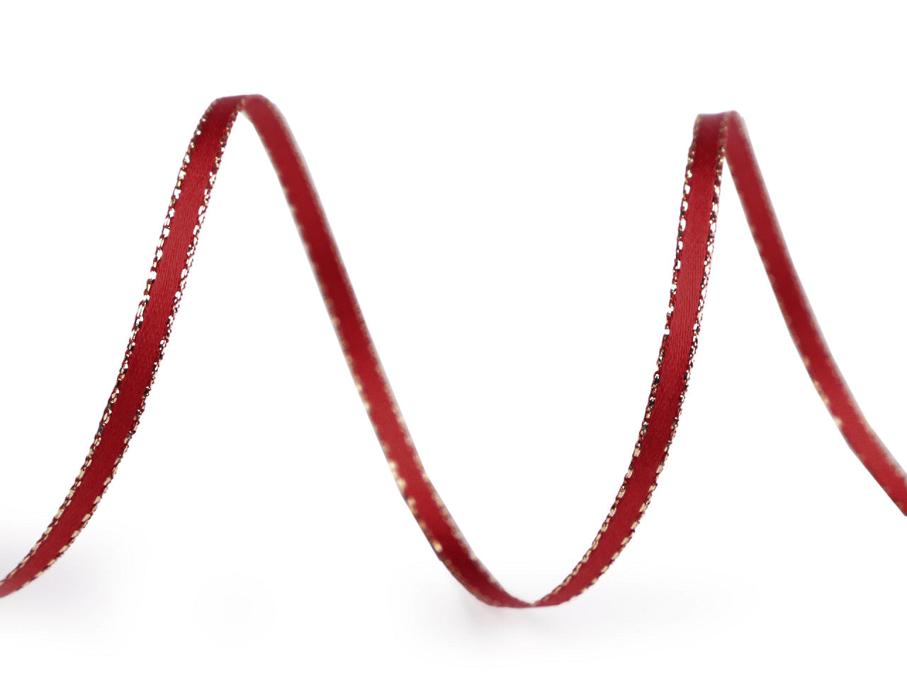 Ruban double face satiné avec lurex, largeur 3 mm, Noël