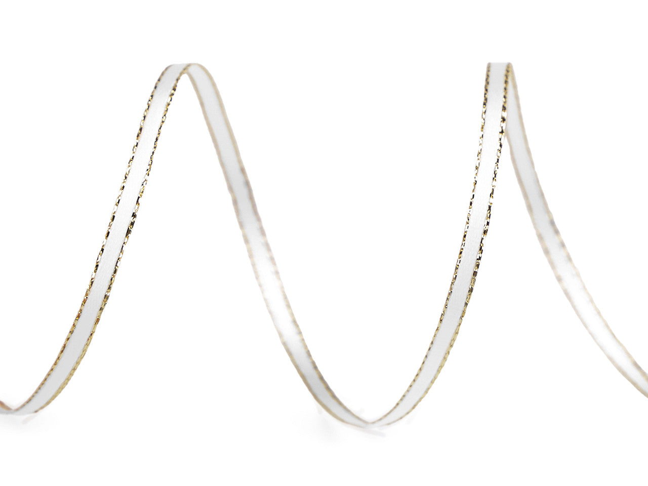 Ruban double face satiné avec lurex, largeur 3 mm, Noël