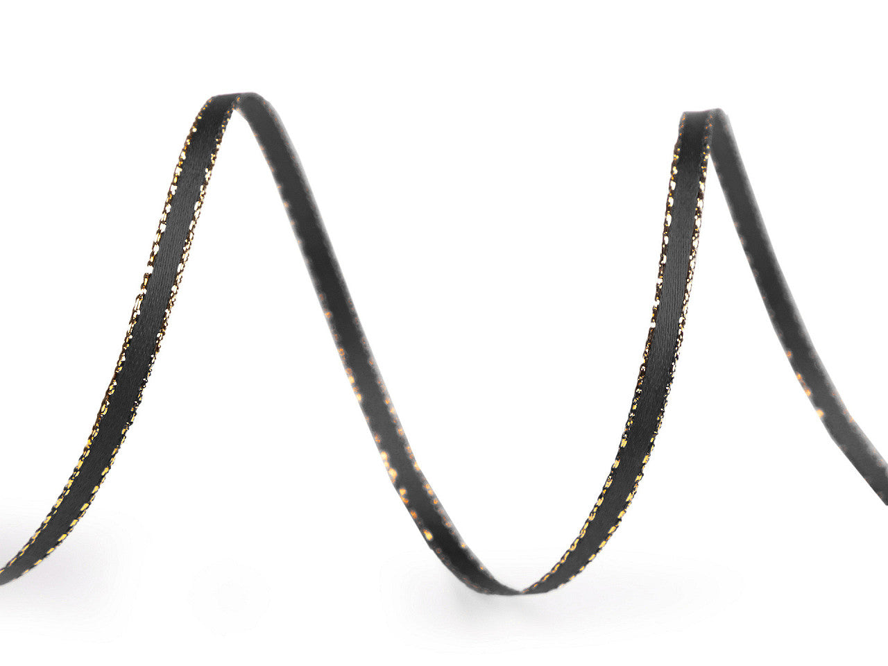 Ruban double face satiné avec lurex, largeur 3 mm, Noël