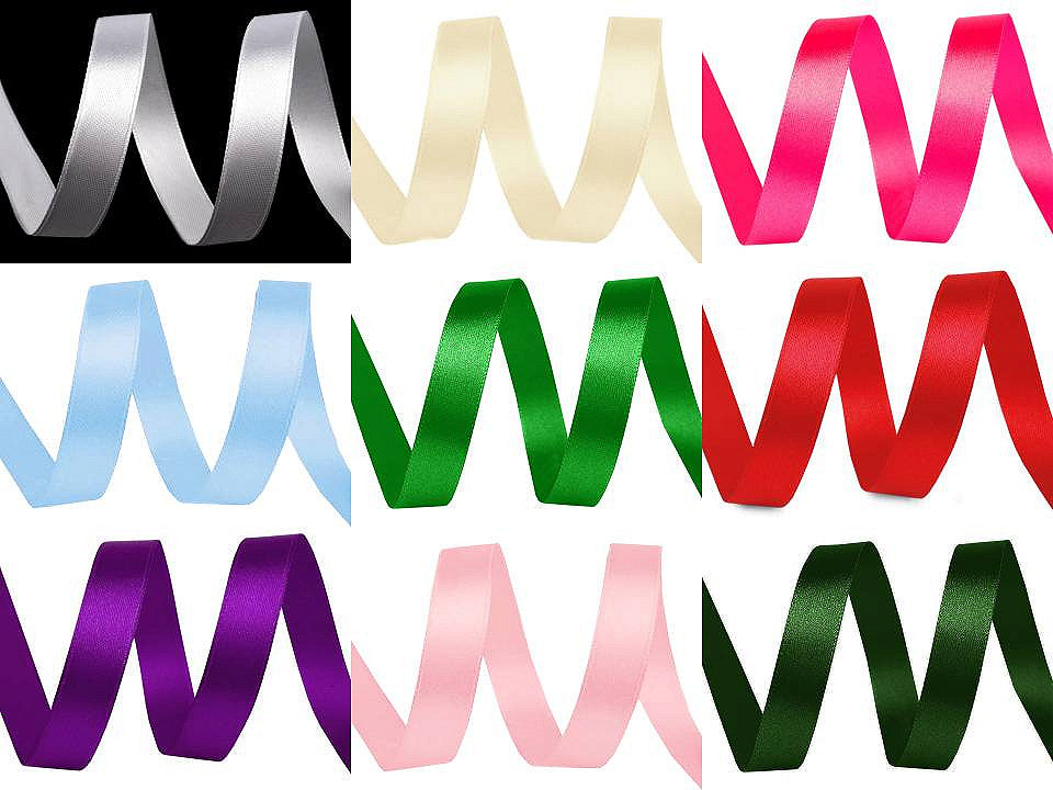 Paquets de ruban satiné par 5 m, largeur 10 mm