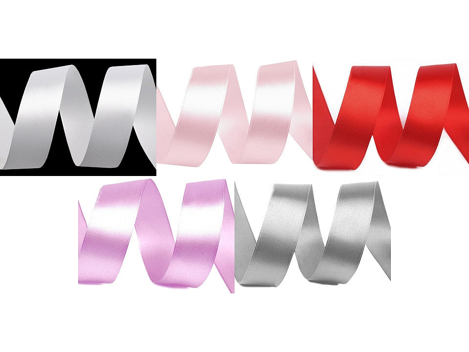 Paquets de ruban satiné par 5 m, largeur 20 mm