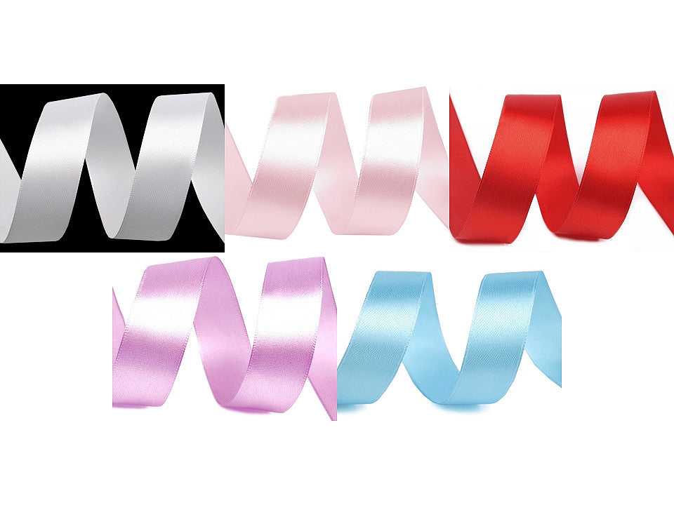 Paquets de ruban satiné par 5 m, largeur 20 mm