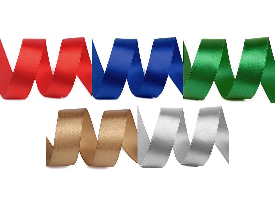 Paquets de ruban satiné par 5 m, largeur 20 mm