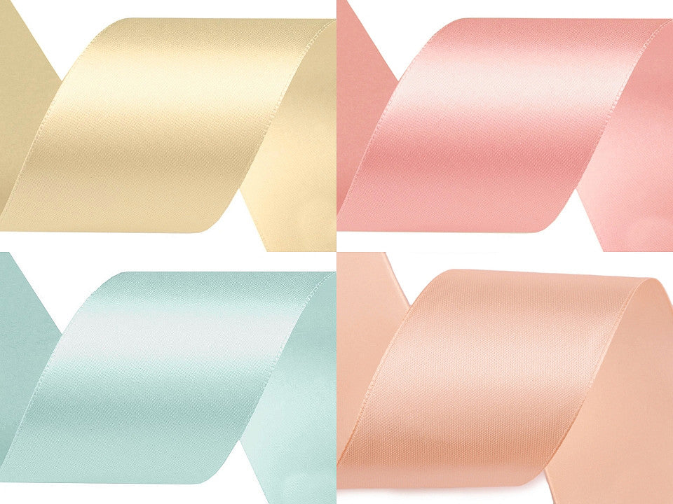 Paquets de ruban satiné par 3 m, largeur 50 mm