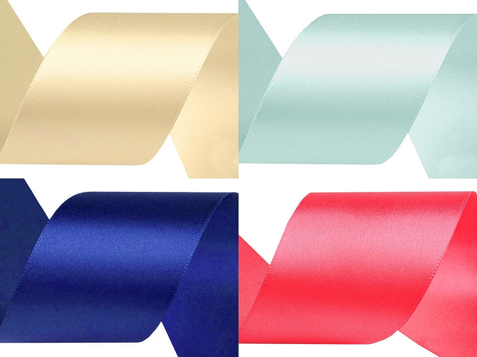 Paquets de ruban satiné par 3 m, largeur 50 mm