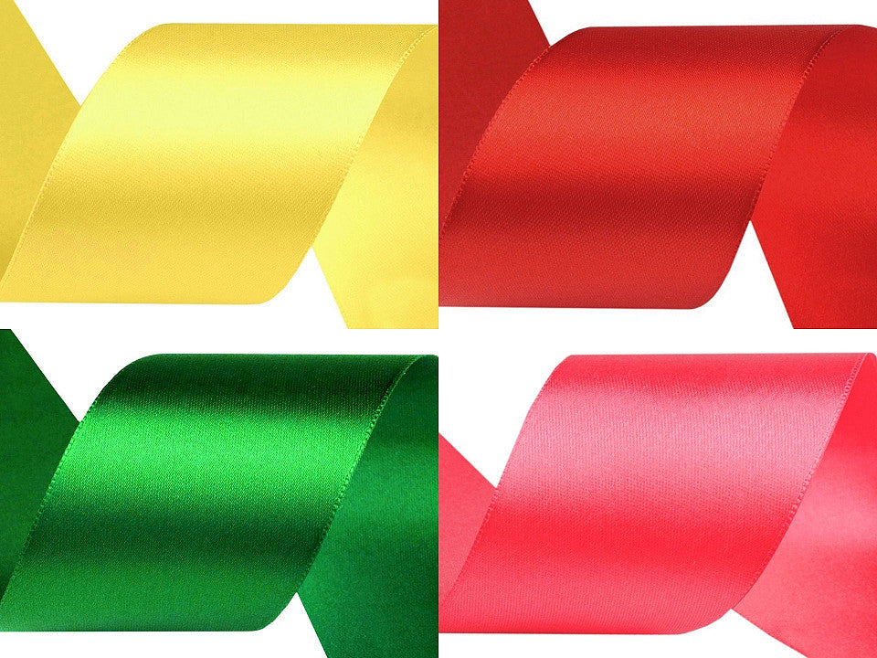 Paquets de ruban satiné par 3 m, largeur 50 mm