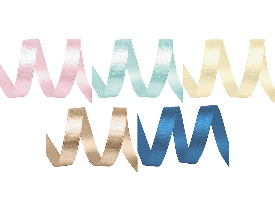 Paquets de ruban satiné par 5 m, largeur 12 mm