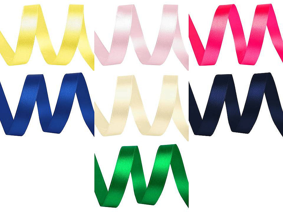 Paquets de ruban satiné par 5 m, largeur 12 mm