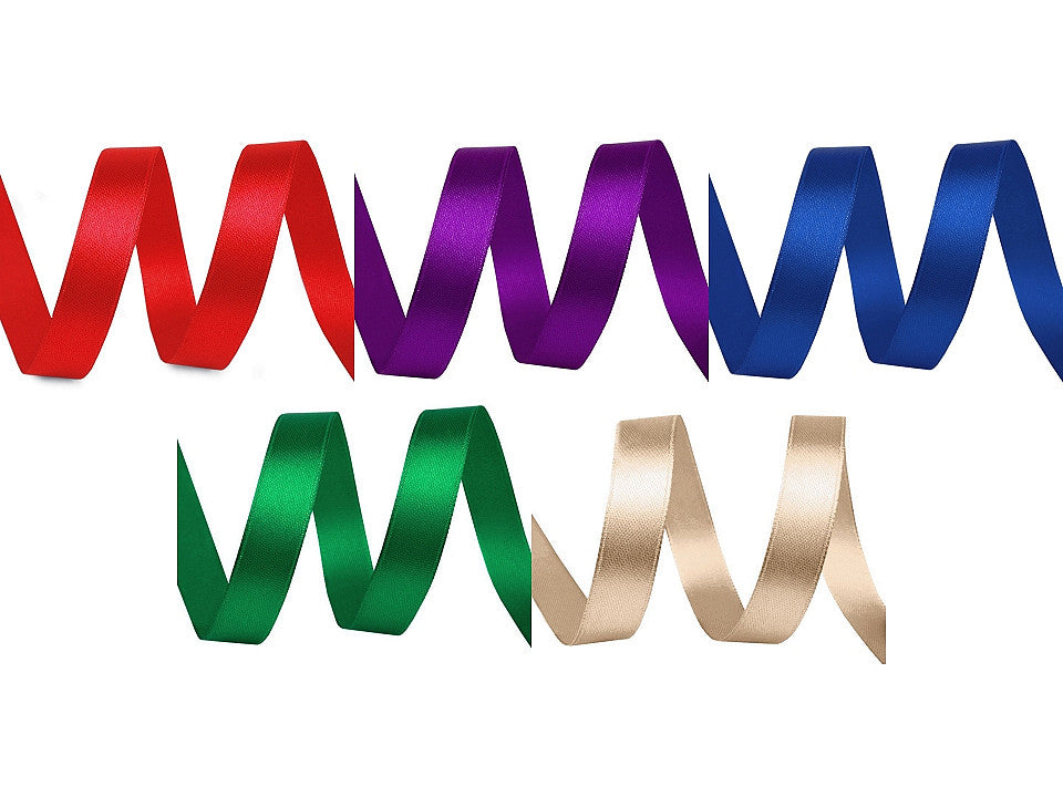 Paquets de ruban satiné par 5 m, largeur 12 mm