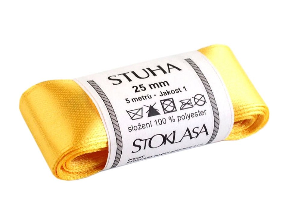 Paquets de ruban satiné par 5 m, largeur 25 mm