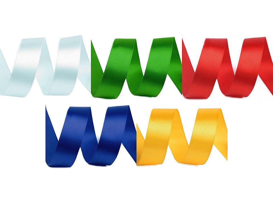 Paquets de ruban satiné par 5 m, largeur 25 mm