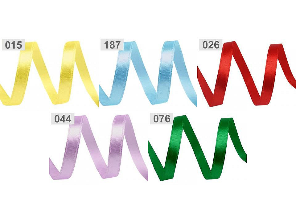 Paquets de ruban de satin par 5 m, largeur 6 mm