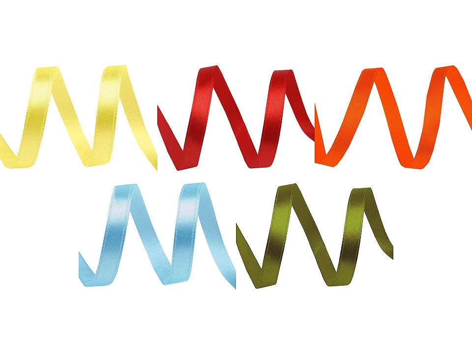 Paquets de ruban de satin par 5 m, largeur 6 mm
