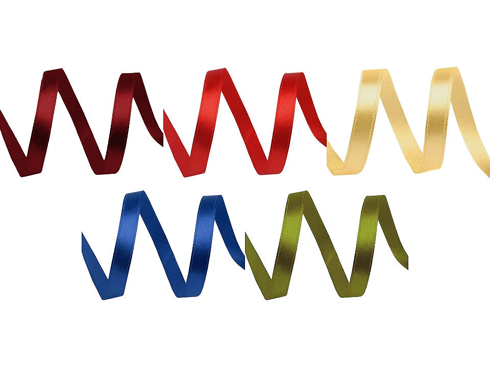 Paquets de ruban de satin par 5 m, largeur 6 mm