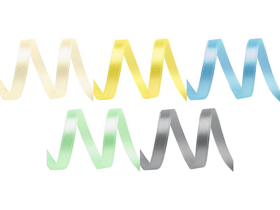 Paquets de ruban de satin par 5 m, largeur 6 mm