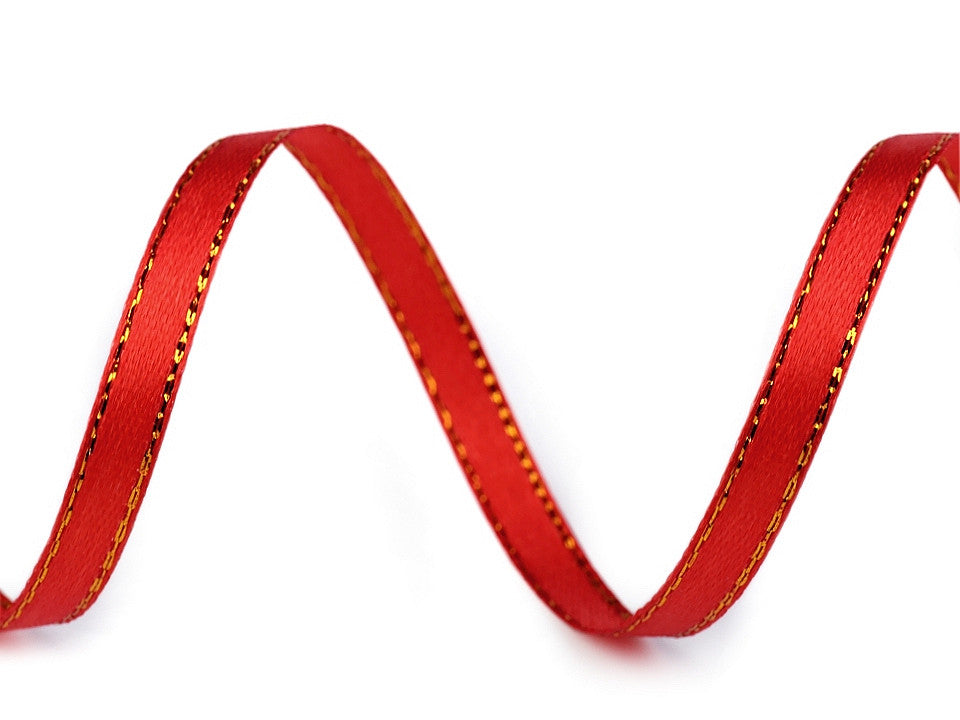 Ruban satiné de Noël avec lurex, largeur 6 mm