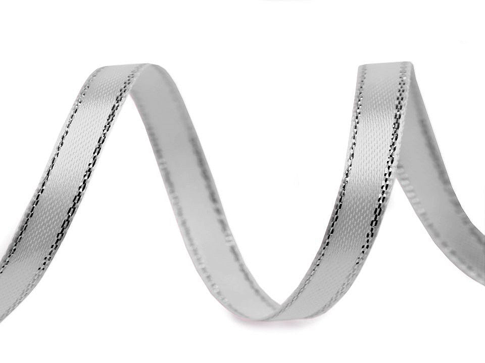 Ruban satiné de Noël avec lurex, largeur 6 mm