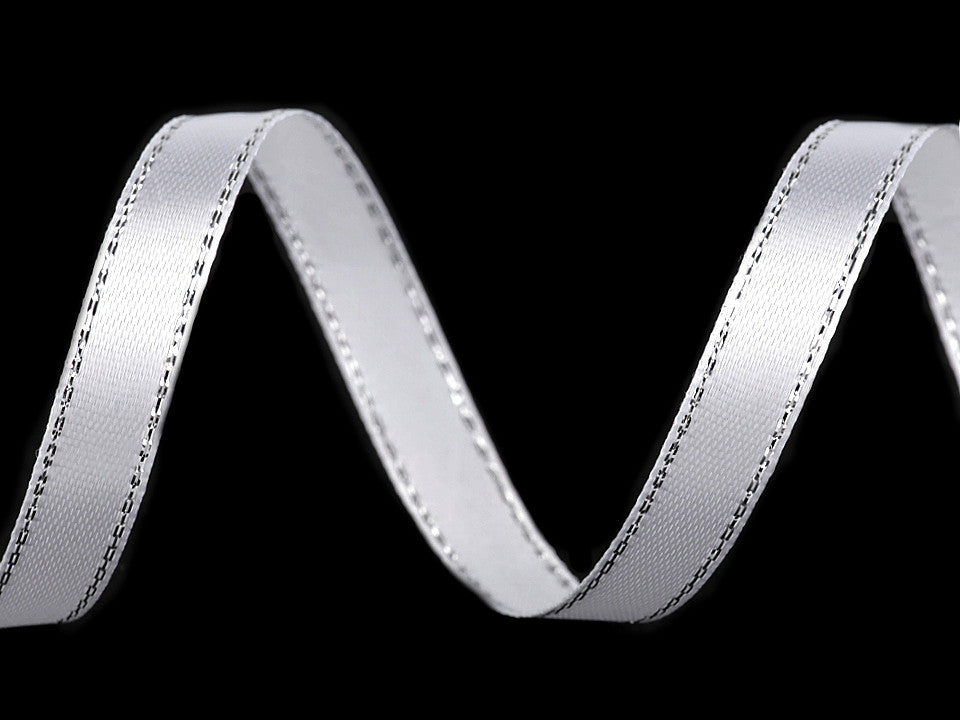 Ruban satiné de Noël avec lurex, largeur 10 mm