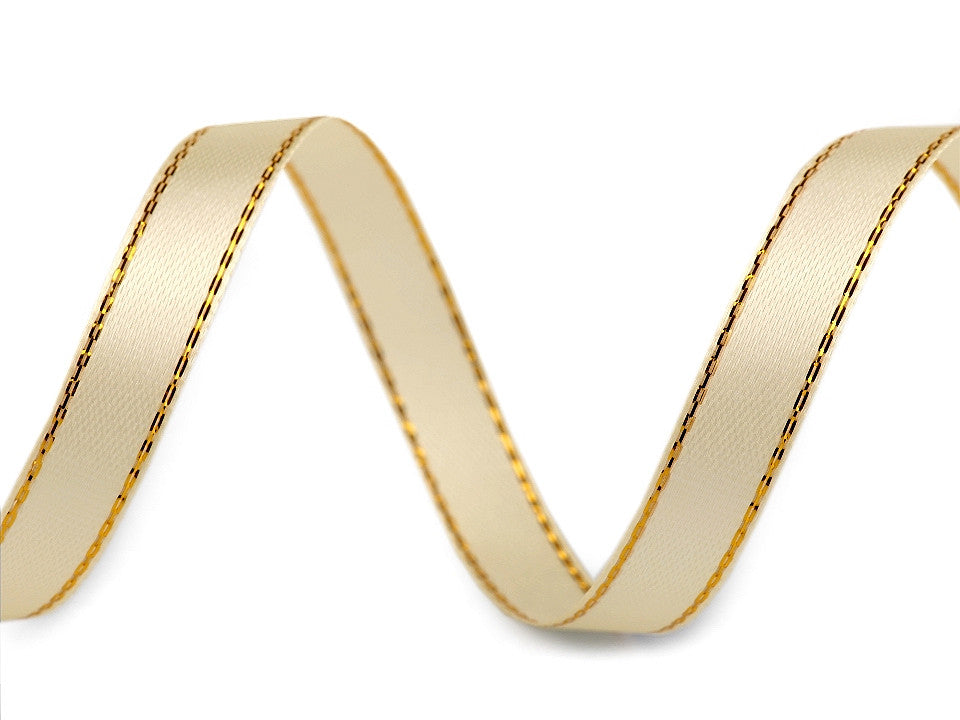 Ruban satiné de Noël avec lurex, largeur 10 mm