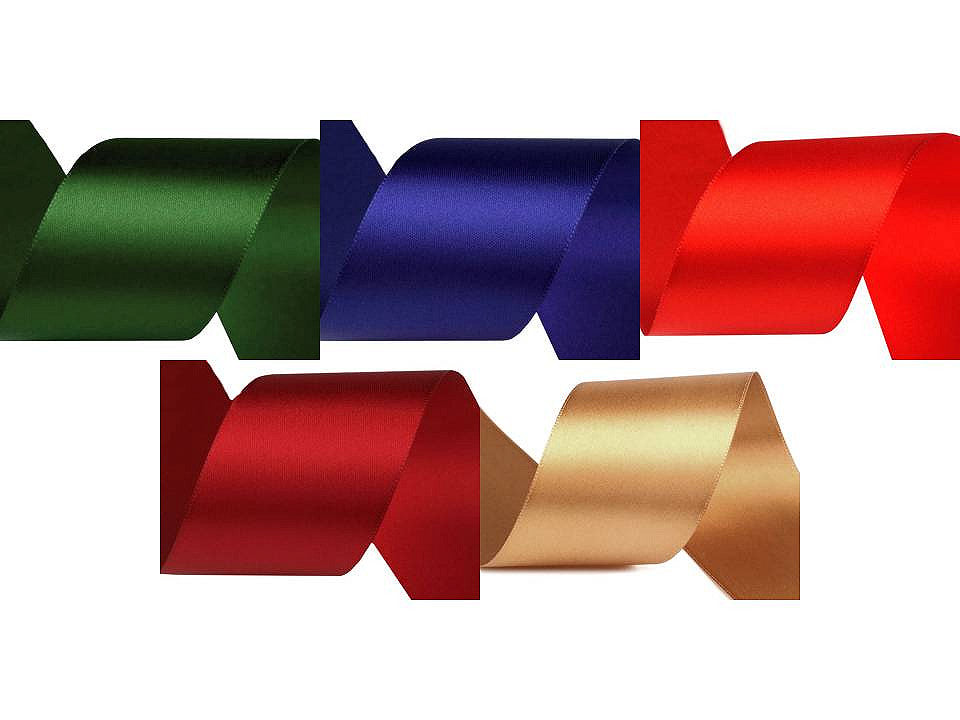 Paquets de ruban satiné double face, par 5 m, largeur 50 mm