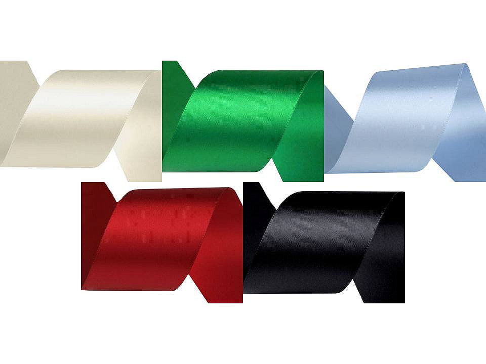 Paquets de ruban satiné double face, par 5 m, largeur 50 mm