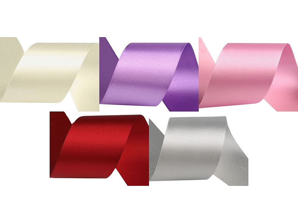 Paquets de ruban satiné double face, par 5 m, largeur 50 mm