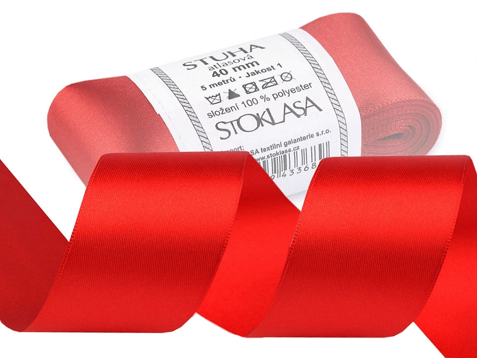 Paquets de ruban satiné double face, par 5 m, largeur 40 mm