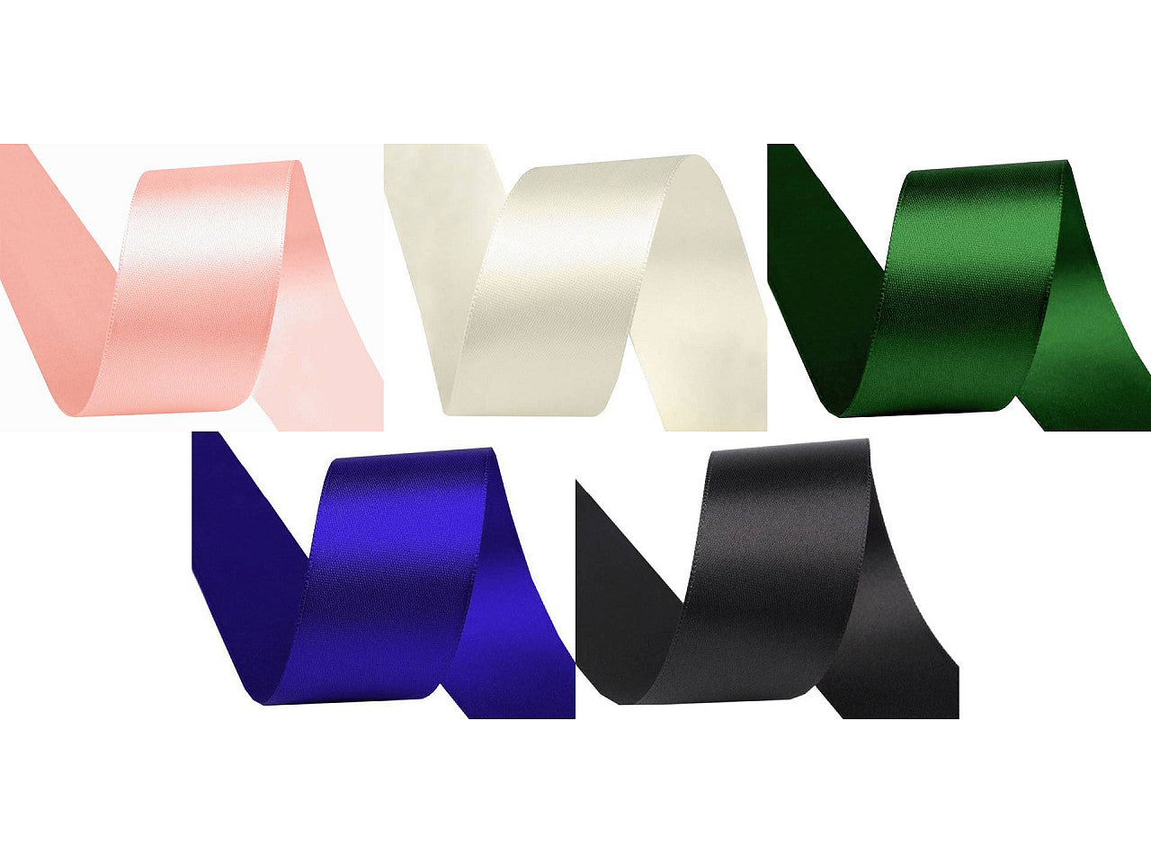 Paquets de ruban satiné double face, par 5 m, largeur 40 mm