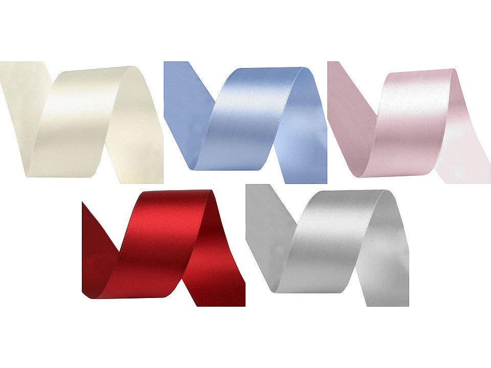 Paquets de ruban satiné double face, par 5 m, largeur 40 mm