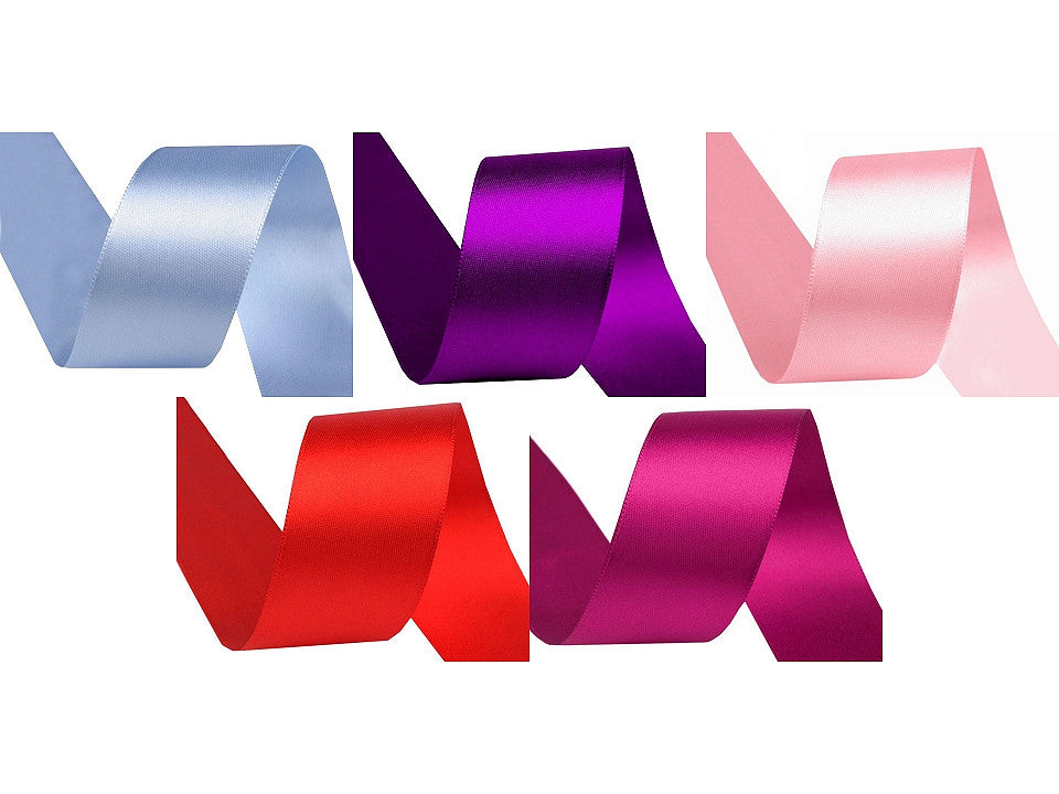 Paquets de ruban satiné double face, par 5 m, largeur 40 mm