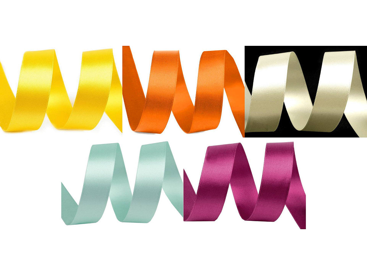 Paquets de ruban satiné double face, par 5 m, largeur 24 mm