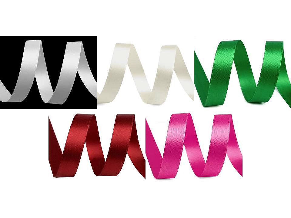 Paquets de ruban satiné double face, par 5 m, largeur 15 mm