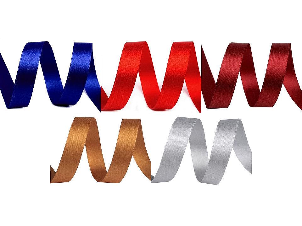 Paquets de ruban satiné double face, par 5 m, largeur 15 mm