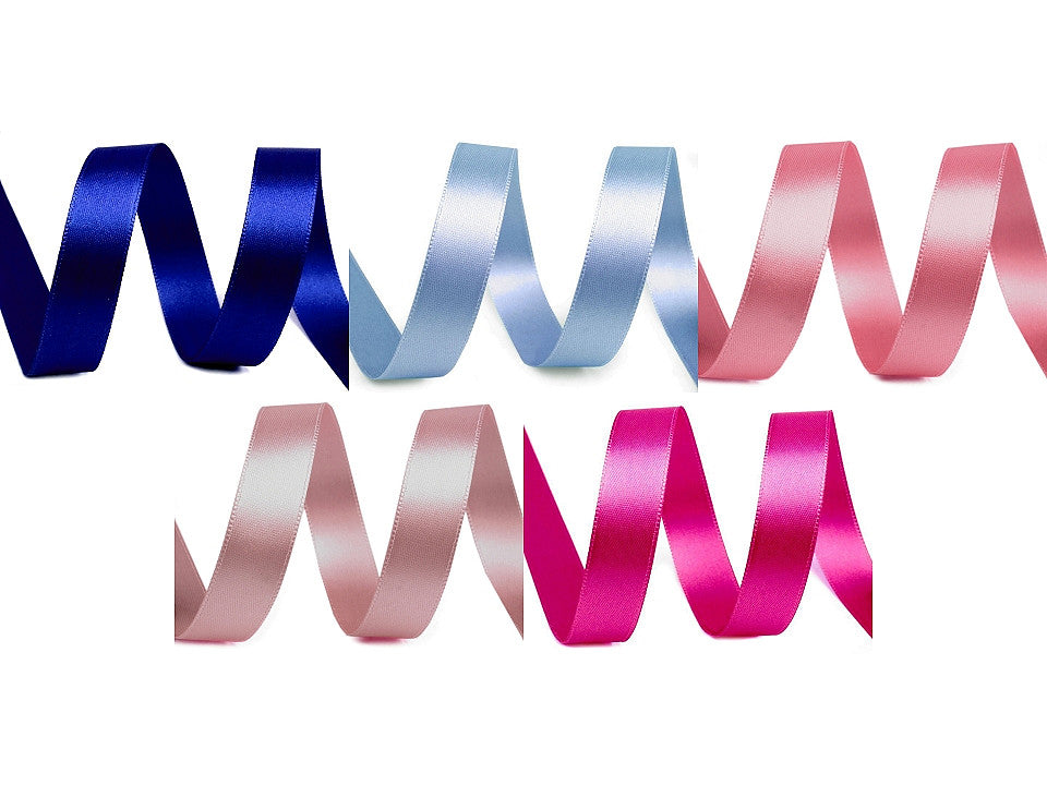 Paquets de ruban satiné double face, par 5 m, largeur 15 mm