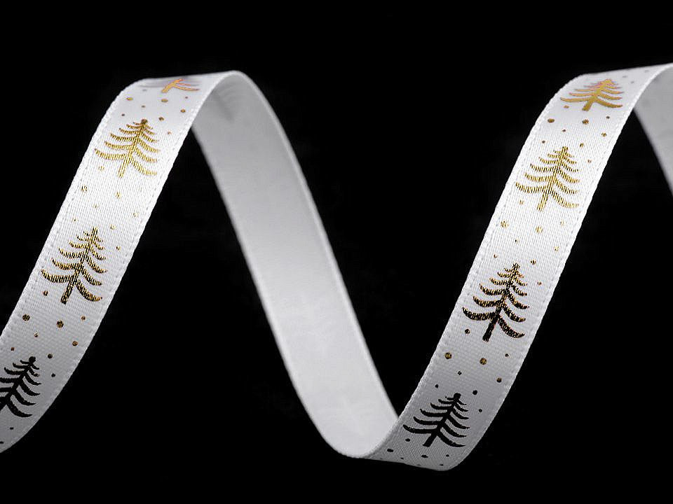 Ruban de Noël satiné, Sapin de Noël, largeur 10 mm