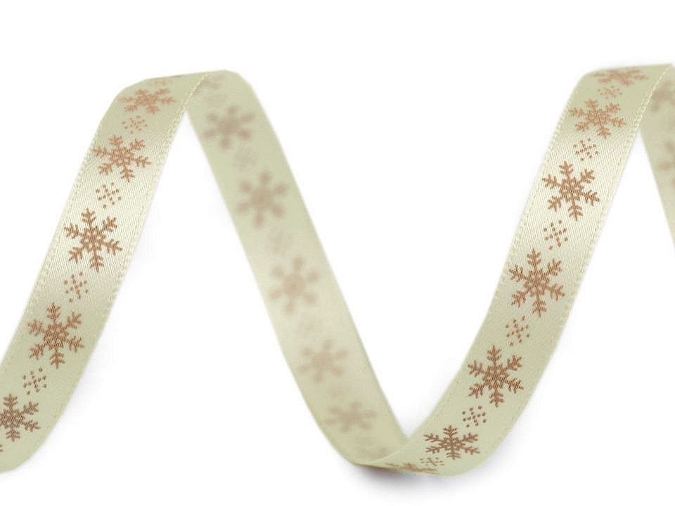 Ruban satiné Flocon de neige, largeur 10 mm