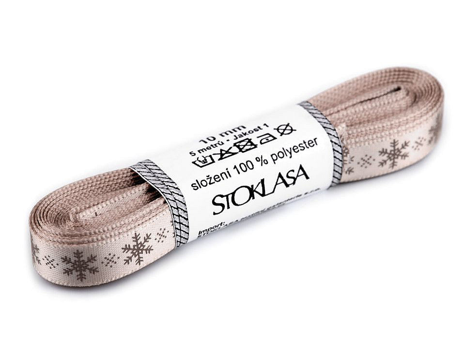 Ruban satiné Flocon de neige, largeur 10 mm