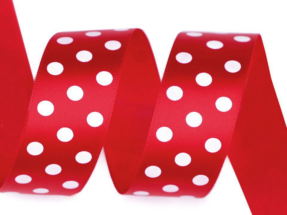 Ruban satiné à pois, 25 mm
