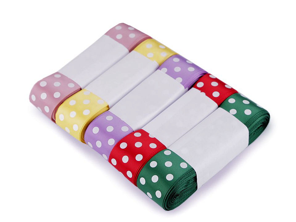 Ruban satiné à pois, 25 mm