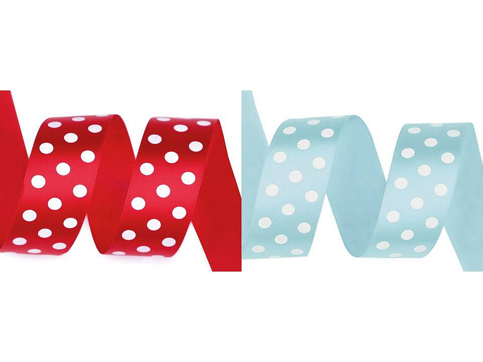 Ruban satiné à pois, 25 mm