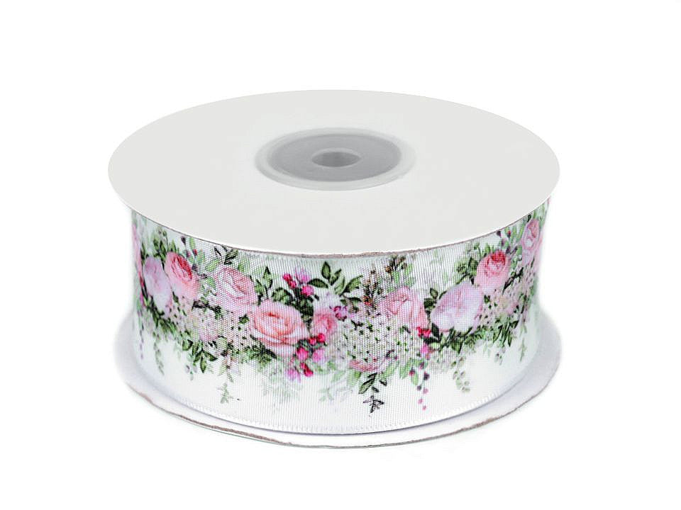 Ruban satiné rose, largeur 40 mm