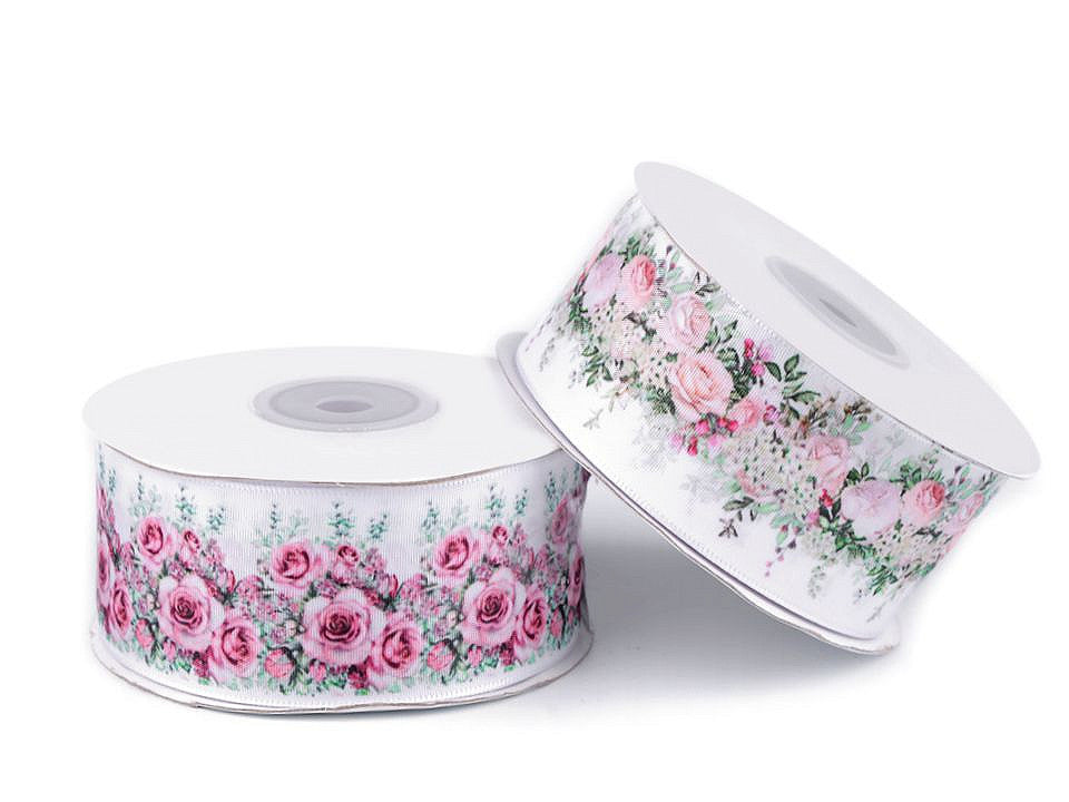 Ruban satiné rose, largeur 40 mm