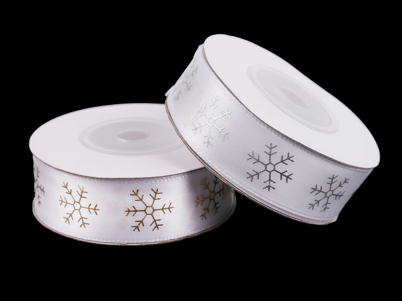 Ruban satiné de Noël, Flocon de neige, largeur 20 mm